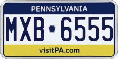 PA license plate MXB6555