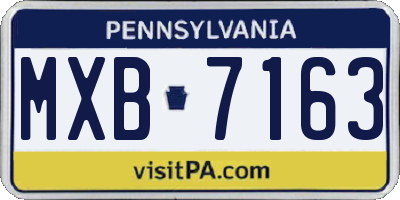 PA license plate MXB7163