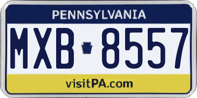 PA license plate MXB8557