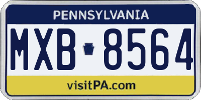 PA license plate MXB8564
