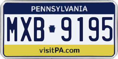 PA license plate MXB9195