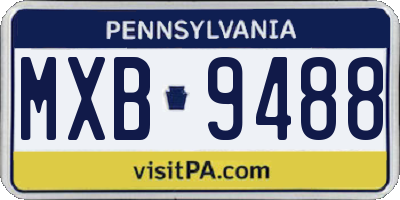 PA license plate MXB9488