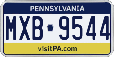 PA license plate MXB9544