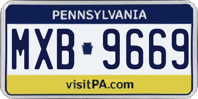 PA license plate MXB9669