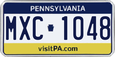PA license plate MXC1048