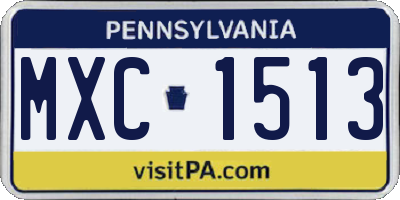 PA license plate MXC1513