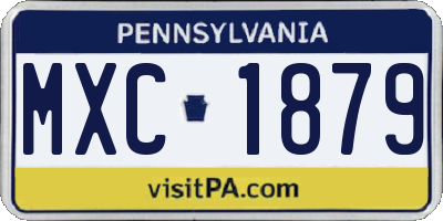 PA license plate MXC1879