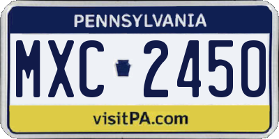PA license plate MXC2450