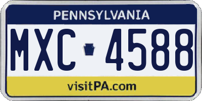 PA license plate MXC4588