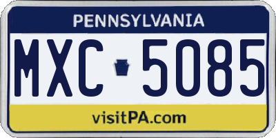PA license plate MXC5085