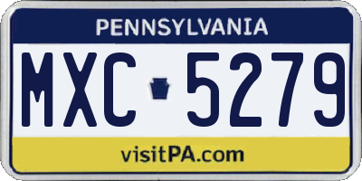 PA license plate MXC5279