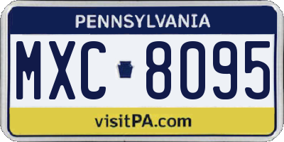 PA license plate MXC8095