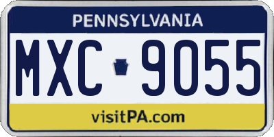 PA license plate MXC9055
