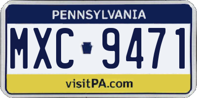 PA license plate MXC9471