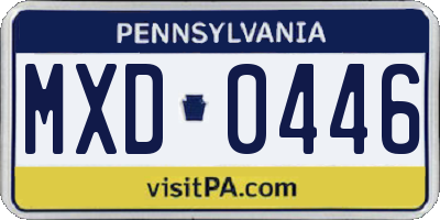PA license plate MXD0446