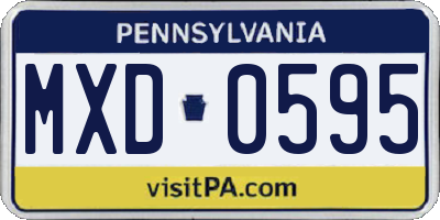PA license plate MXD0595