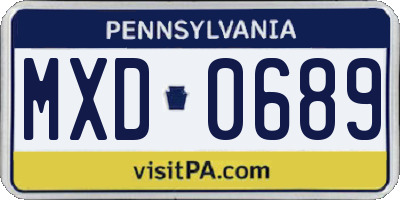 PA license plate MXD0689