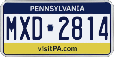 PA license plate MXD2814