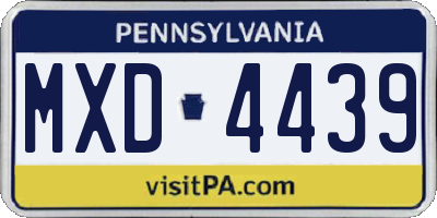 PA license plate MXD4439