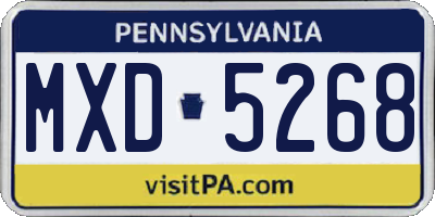 PA license plate MXD5268