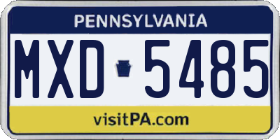 PA license plate MXD5485