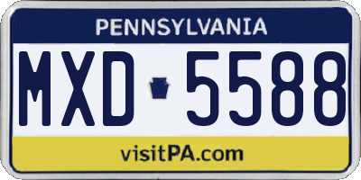 PA license plate MXD5588