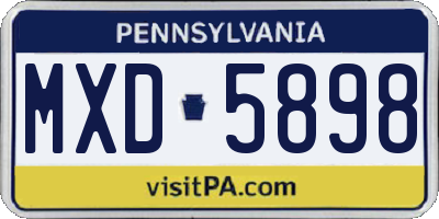 PA license plate MXD5898