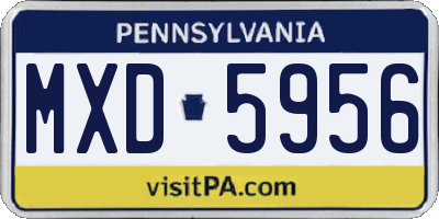 PA license plate MXD5956