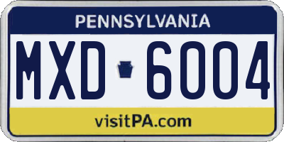 PA license plate MXD6004