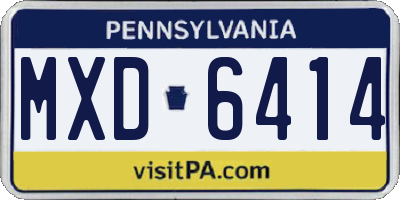 PA license plate MXD6414