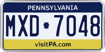 PA license plate MXD7048