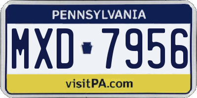 PA license plate MXD7956