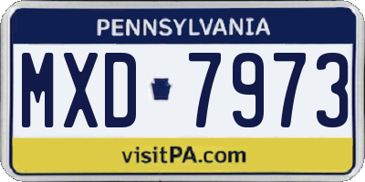 PA license plate MXD7973