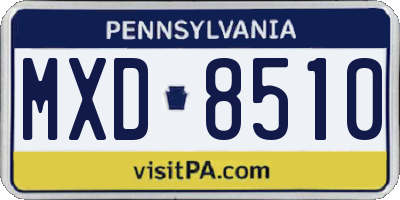 PA license plate MXD8510
