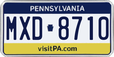 PA license plate MXD8710