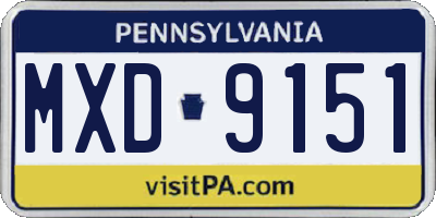 PA license plate MXD9151