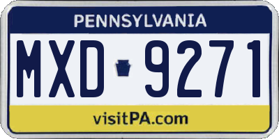 PA license plate MXD9271