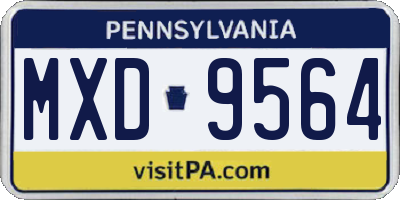 PA license plate MXD9564