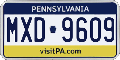 PA license plate MXD9609
