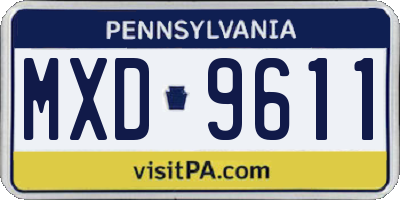 PA license plate MXD9611
