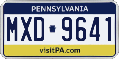 PA license plate MXD9641