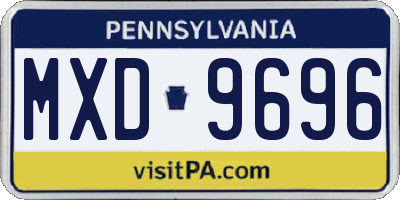 PA license plate MXD9696