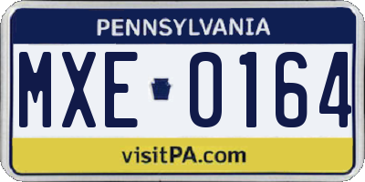 PA license plate MXE0164