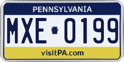 PA license plate MXE0199