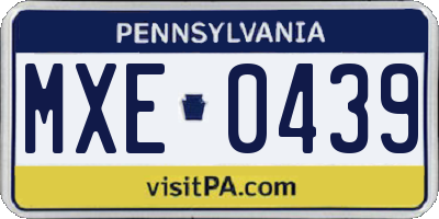 PA license plate MXE0439