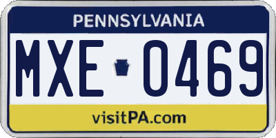 PA license plate MXE0469
