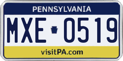 PA license plate MXE0519