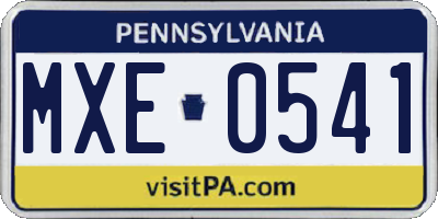 PA license plate MXE0541