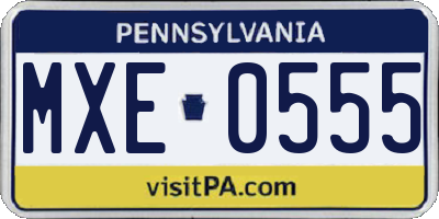 PA license plate MXE0555