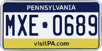 PA license plate MXE0689